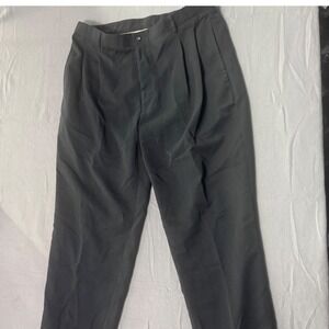 Balmain Paris Mens Black Pleated Dress Pants Cuffed Trousers 38x29 MB-238